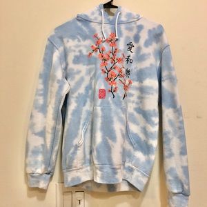 Light Blue Tie Dye Hoodie Size Small